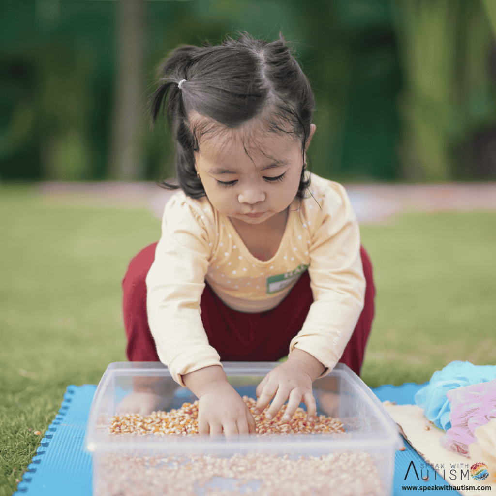 sorting activity with grains