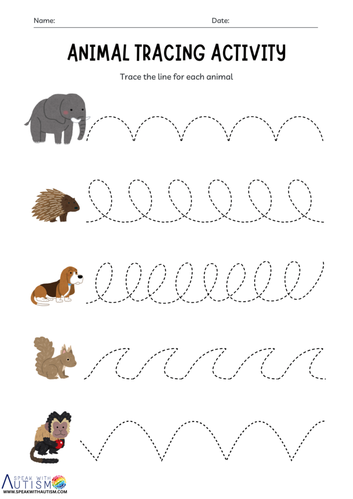 animal tracing activity