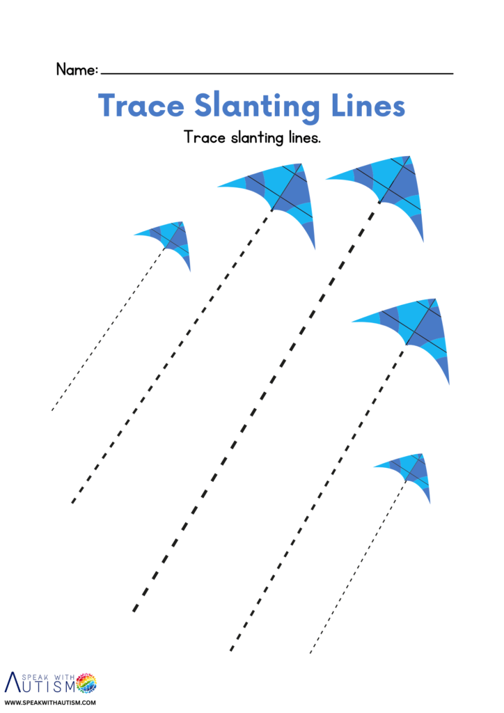 trace slanting lines
